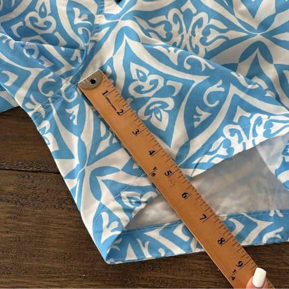 H&M Mens XL Mesh Lined Swim Trunks Shorts Blue White Swimwear Summer Pool - Picture 4 of 5